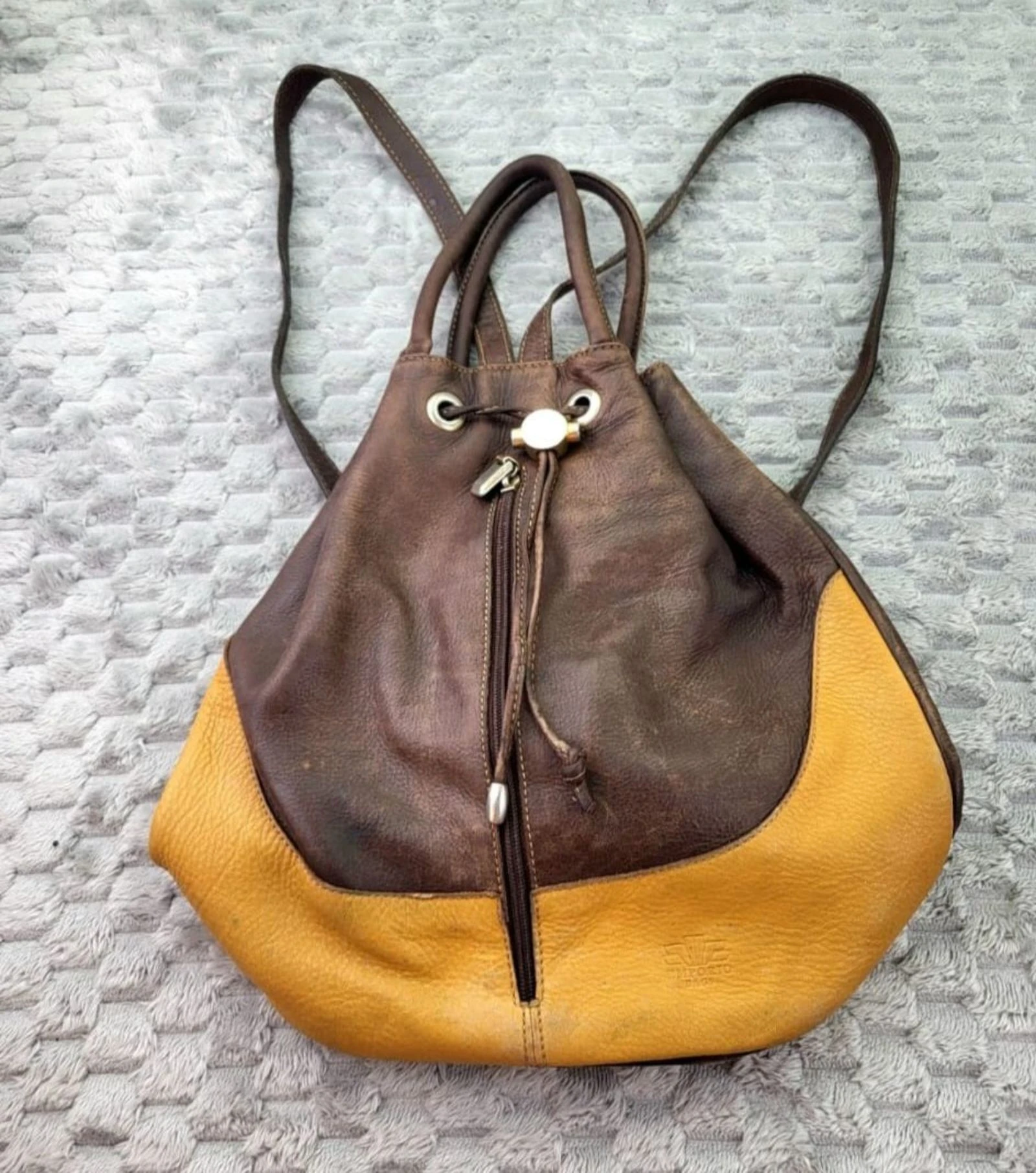 El Corte Inglés Real Leather Bucket Backpack Vintage Retro 90s – photo 7